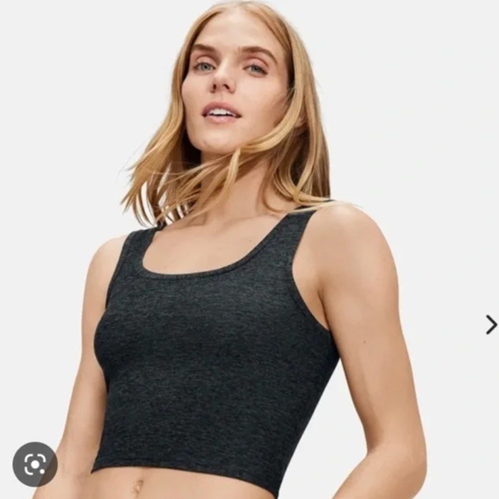 Outdoor Voices, Cloud Super‎ Soft Active Cropped Tank Top in Grey XSmall